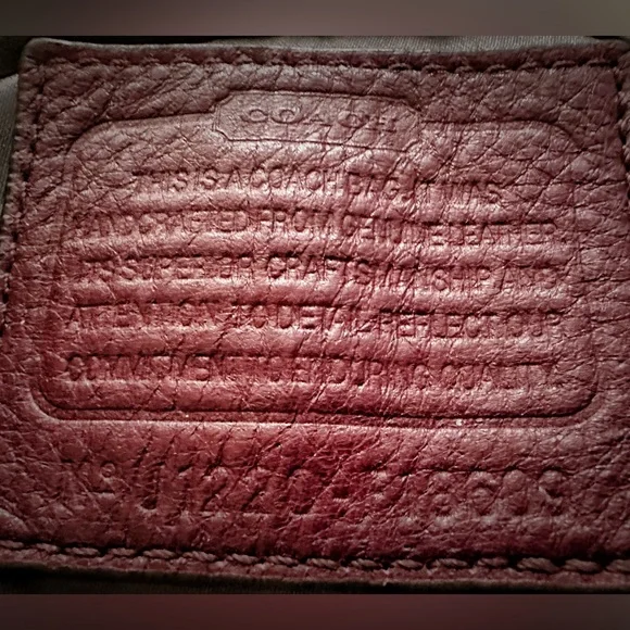 Vintage Y2K Coach tote bag dark red Maroon Leather Satchel with Gold Accents - Picture 7 of 17